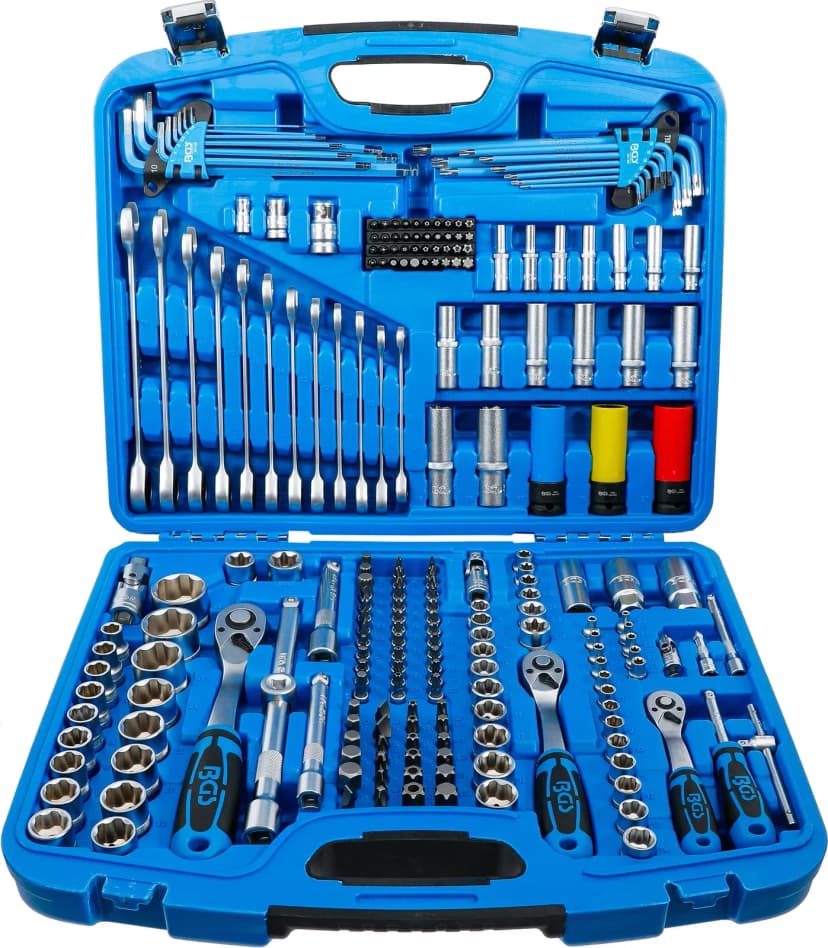 Set nasadnih ključev, pogon 6.3 mm (1/4") / 10 mm (3/8") / 12.5 mm (1/2"), 218-delni