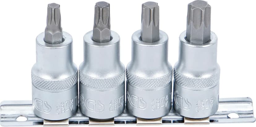 Set nasadnih ključev z biti, pogon 12.5 mm (1/2"), T-profil (za Torx) T40 - T55, 4-delni