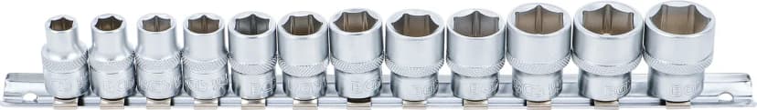 Set nasadnih ključev, šestrobi, pogon 10 mm (3/8"), 8 - 19 mm, 12-delni
