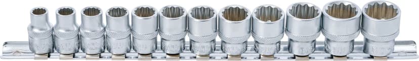 Set nasadnih ključev, 12-robi, pogon 10 mm (3/8"), 8 - 19 mm, 12-delni