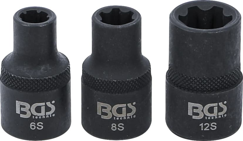 Set nasadnih ključev, zobati profil (za RIBE) M6S, M8S, M12S, 3-delni