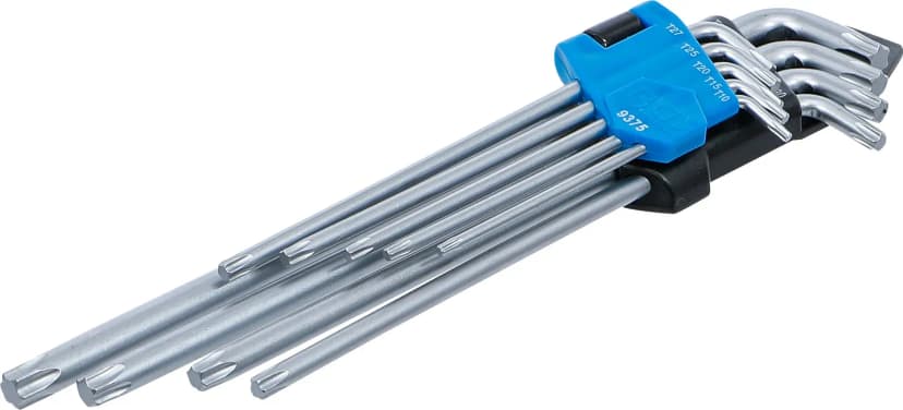 Set L-ključev, ekstra dolg + ekstra kratek, T-profil (za Torx) T10 - T50, 9-delni