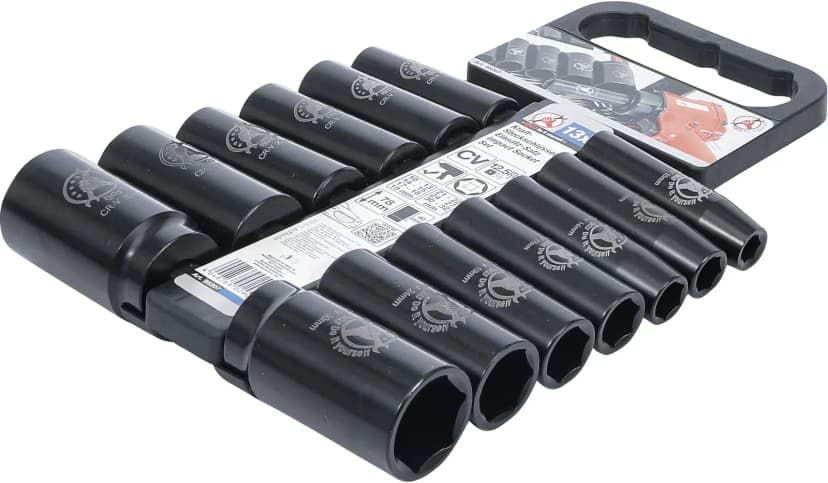 Set udarnih nasadnih ključev, pogon 12.5 mm (1/2"), 10-32 mm, 13-delni