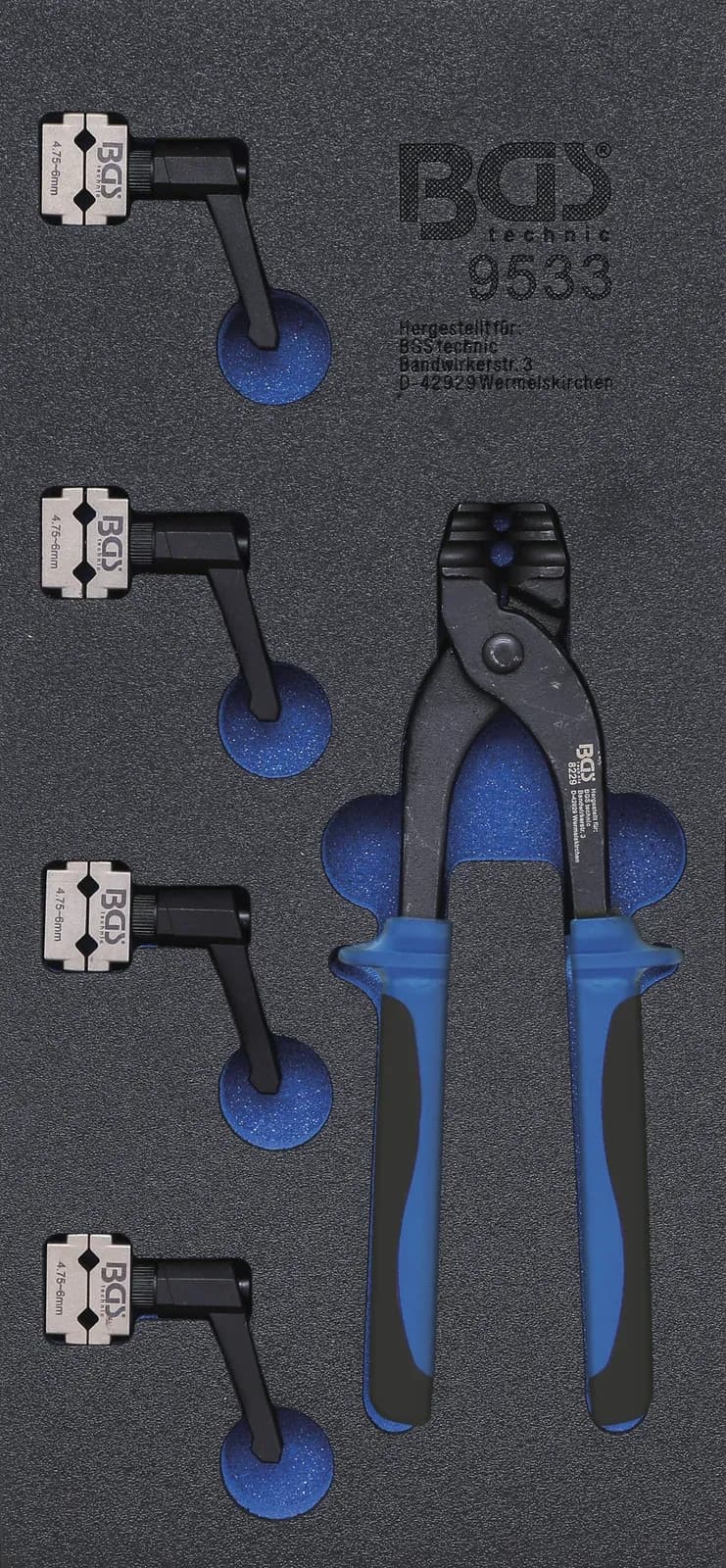 Modul za predal 1/3: set upogibalca cevi in objemk za zavorne cevi, 4.75 + 6 mm