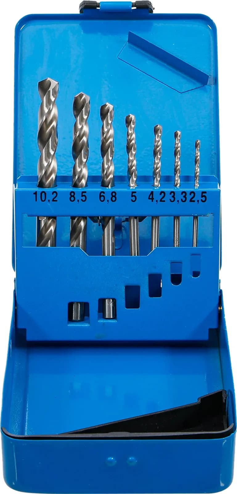 Set HSS spiralnih svedrov, velikosti izvrtin za navoj, 2.5 - 10.2 mm, 7-delni