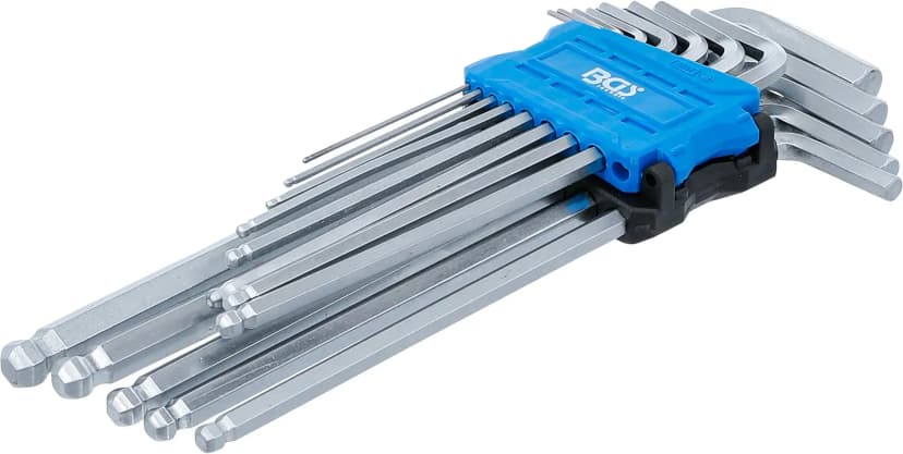 Set L-ključev, ekstra dolg, notranji šestrob / notranji šestrob s kroglično glavo 1.5 - 10 mm, 13-delni