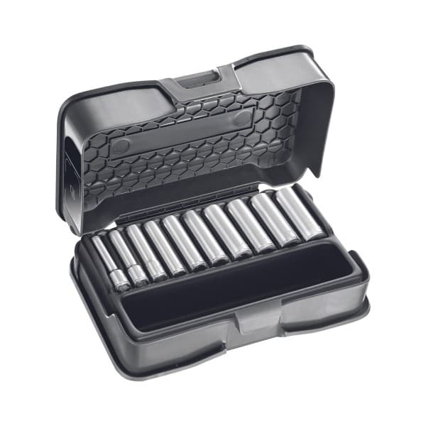 Podaljšani nasadni ključi 1/4" 6-robi 10-delni set (ABS kovček)