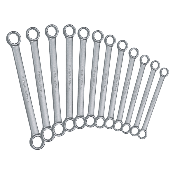 Ključi obroč-obroč ravni 12-robi 12-delni set 6x7 - 30x32mm