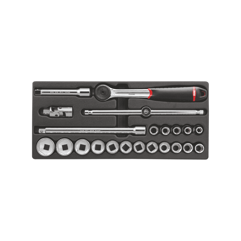 Set z nasadnimi ključi 1/2" 22-delni (PLASTIKA)