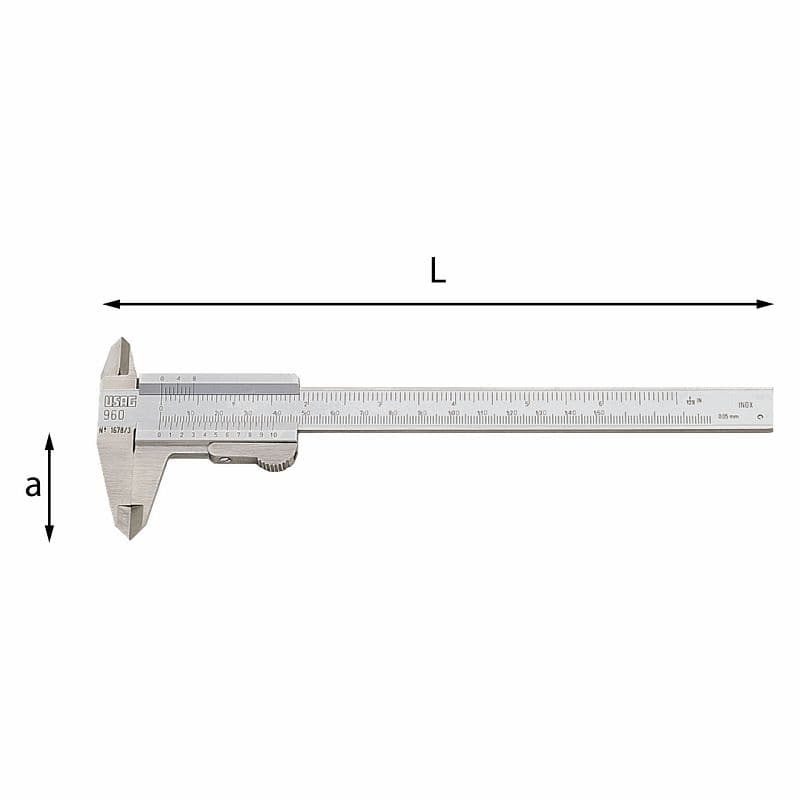 Pomično merilo z noniusom 1/20 mm USAG 960