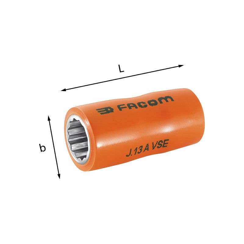 Izoliran 12-kotni nasadni ključ 1000 V USAG 098 3/8