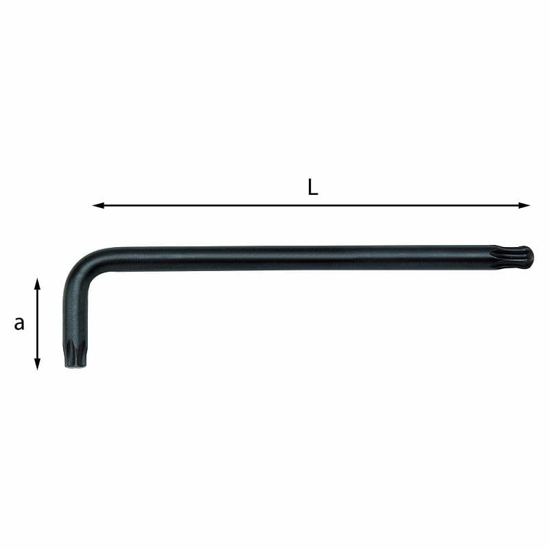 Dolgi kotni ključ s kroglično glavo za TORX® USAG 280 LTSTX