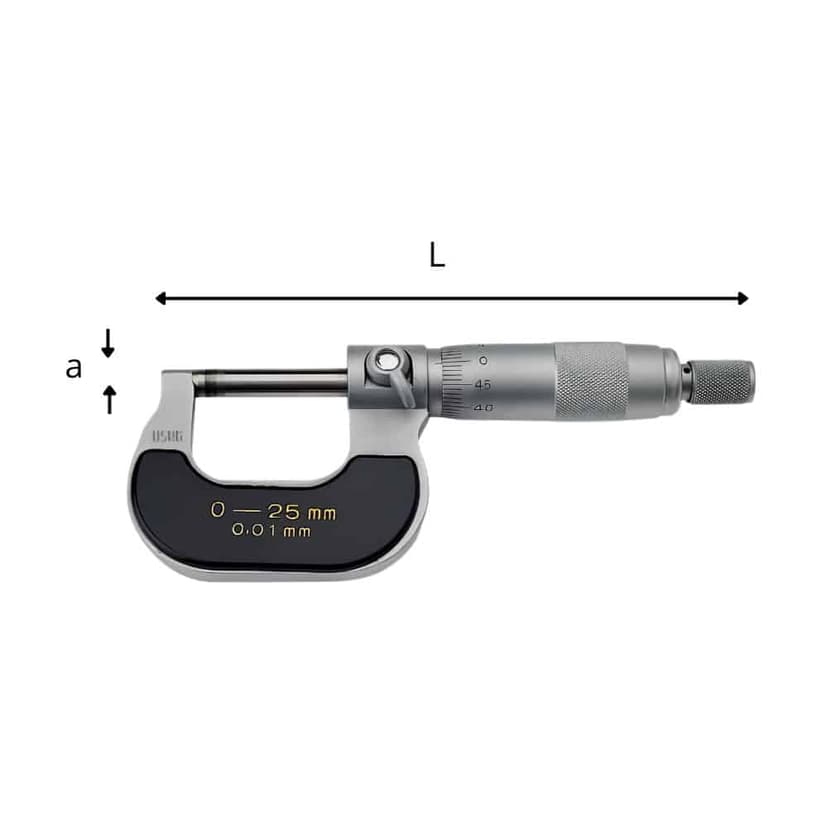 Zunanji mikrometer USAG 967 (0-100 mm | 0,01 mm)